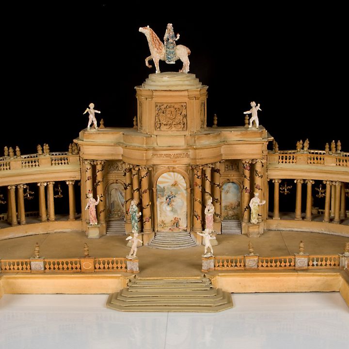 Model of the fireworks pavilion in the Hofvijver in honor of the Peace of Aachen (1748)