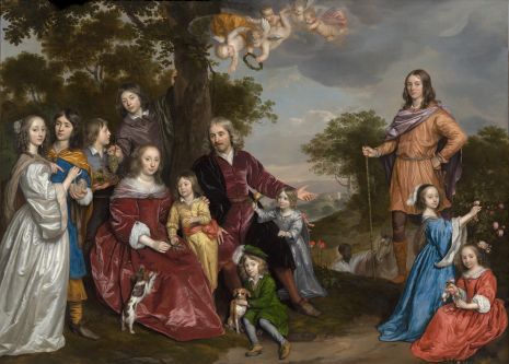 Portret van Willem van den Kerckhoven en zijn familie